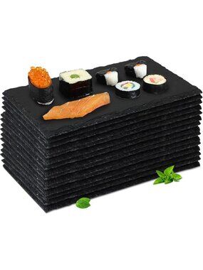 15 Pcs Black Slate Charcuterie Boards 10x6 Inch Set for Entertaining & Serving